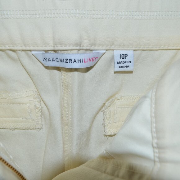 Isaac Mizrahi 24/7 Stretch Boot Cut Pants, 5 Pocket Jean Style, Cream - NWOT - Picture 7 of 7